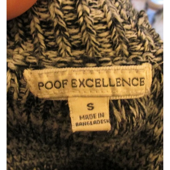 Poof Excellence Women's Black White Marled Cable Knit Long Sleeve Sweater Size S - Picture 6 of 6